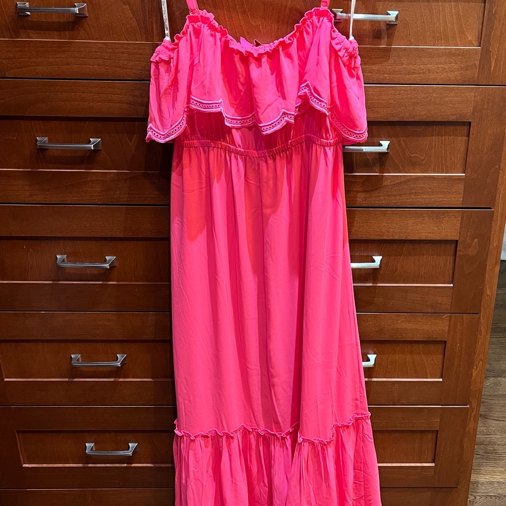 Lilly Pulitzer Adia Maxi Dress.  NWT. Love potion pink color. Size L - Picture 2 of 5